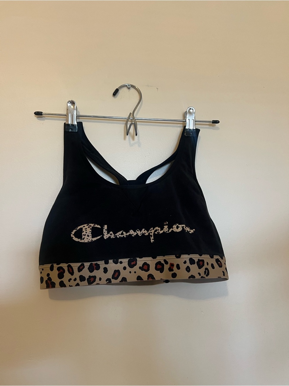 CHAMPION sports bra - black with leather features